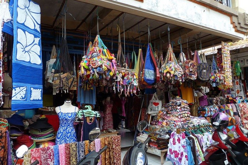 Seminyak market and boutiques Bali Indonesia